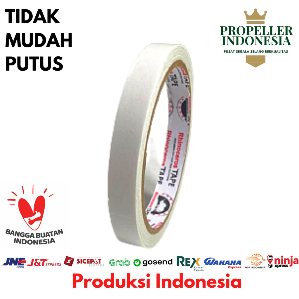 Double Tape Putih RHINOCEROS Tape 12mm x 10m