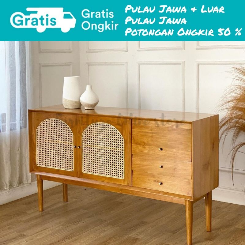 Brinz Credenza Bufet tv Lemari TV Bufet TV Kayu tinggi lemari tv lemari kayu bufet tv lemari tv mini