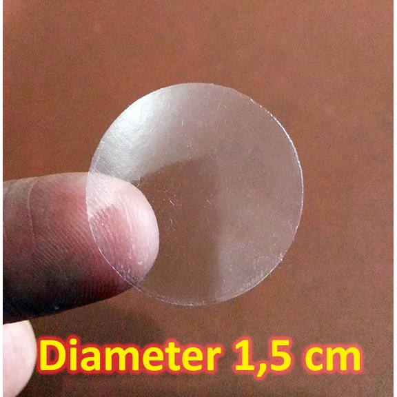 

Stiker Vinyl Bundar Transparant Label Segel Polos Sticker Bulat diameter 1,5 cm, 200 buah sticker