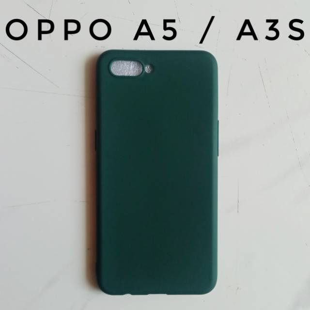 Casing Oppo A3S A5 Soft Case Green Army