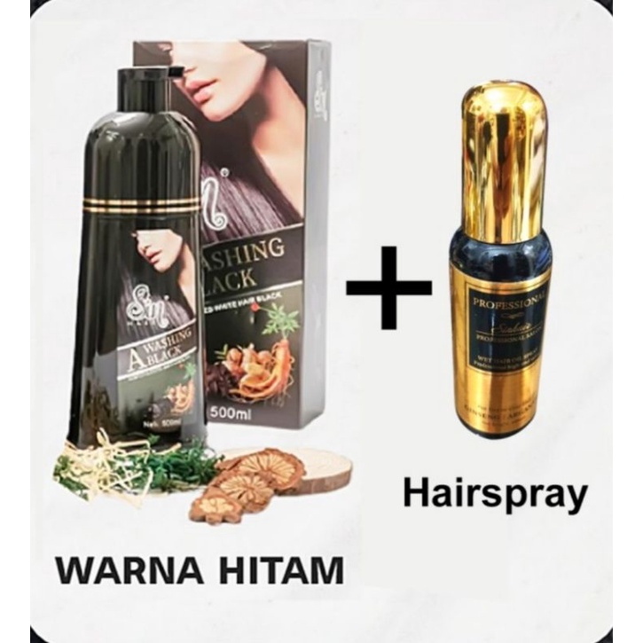 Original shampoo Sin Hair Black + spray serum hair Anti uban Made in Japan