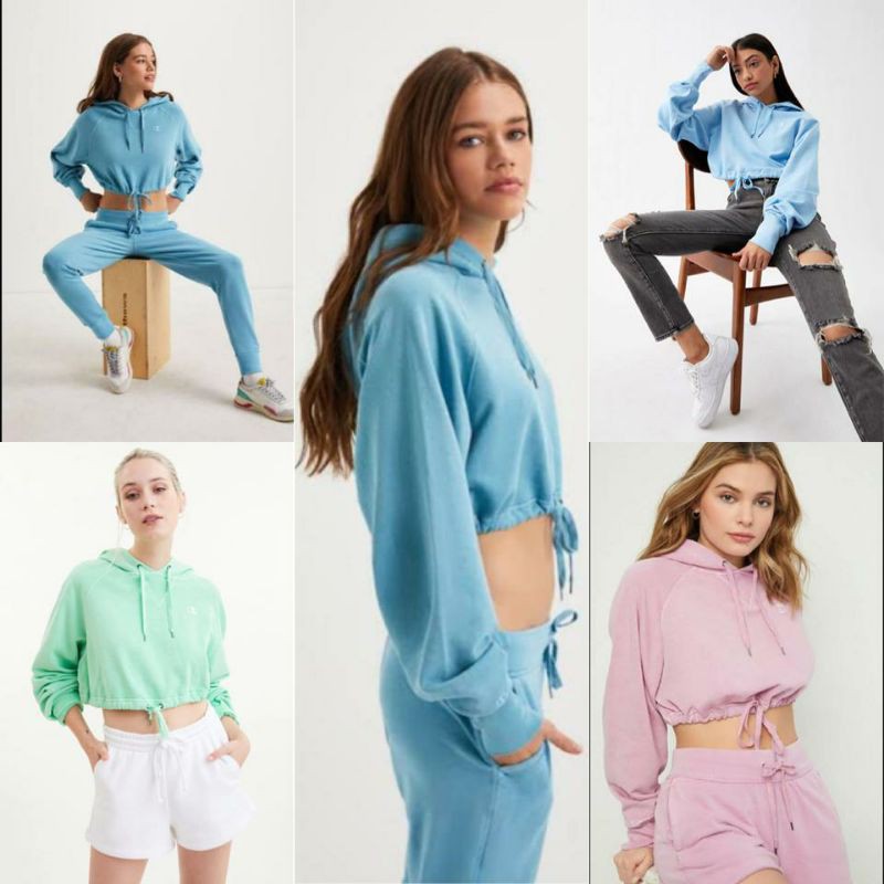 Hoodie Crop Champion Original