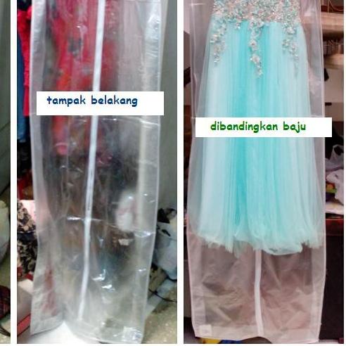 ✶ paling panjang COVER transparan untuk bungkus long dress / baju panjang | gaun pengantin ➨