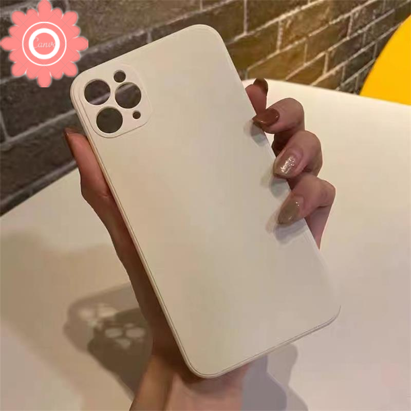 Straight Cube Case Vivo Y12 Y17 Y15 Y11 Y12i Y12S Y50 Y30 Y30i Y20 Y20i Y20S Solid Color Simple Soft TPU Phone Cover