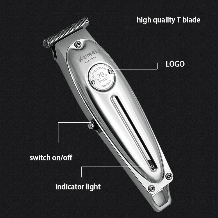 KEMEI KM 1949 HAIR CLIPPER ALAT CUKUR RAMBUT BODY METAL MESIN PANGKAS RAMBUT CAS