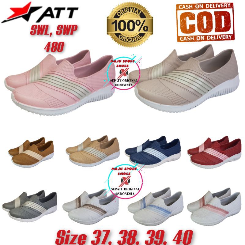 ATT SWL SWP 480  - SEPATU SLIP ON KARET WANITA / SEPATU ATT KARET WANITA / SEPATU SLIP ON ATT KARET