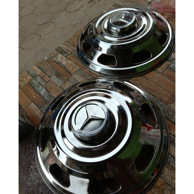 weldop dop roda truck/bis medium ring 16 ban double model MERCY lubang 5 atau 6 depan saja 2 pcs