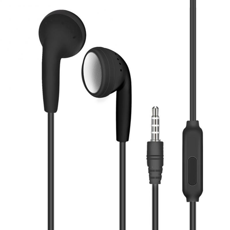 Earphone In ear Kabel 3.5mm Warna Putih Dengan Mic Jack Headphone Untuk Samsung Xiao Mi