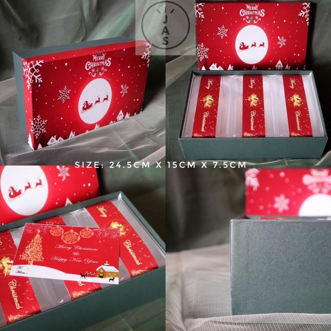 

[COD] kotak kue 24,5x15x7,5 hard box / hand made / hampers box edisi natal [COD]