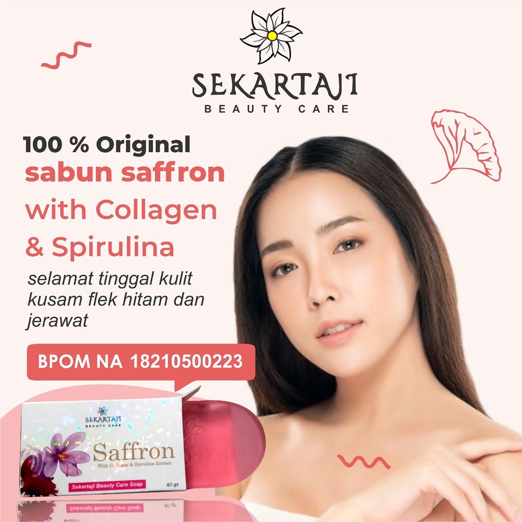 Sabun Saffron Collagen Sekartaji Pemutih Wajah dan Penghilang Jerawat Ampuh / Sabun Safron Sekartaji
