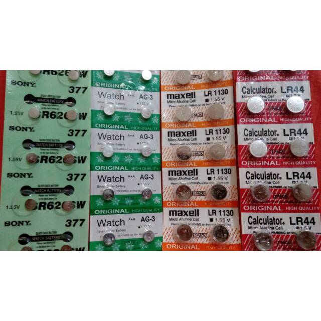 Batu Baterai Kancing 1 55v Sony Sr626sw 377a Maxell Lr1130 Lr44 Ag3 Kalkulator Jam Tangan Mainan Shopee Indonesia