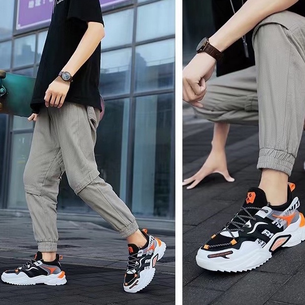 SP01 Sepatu Sneakers Sport Pria Running Olahraga Casual Travelling Import Keren Warna Terang Stabilo