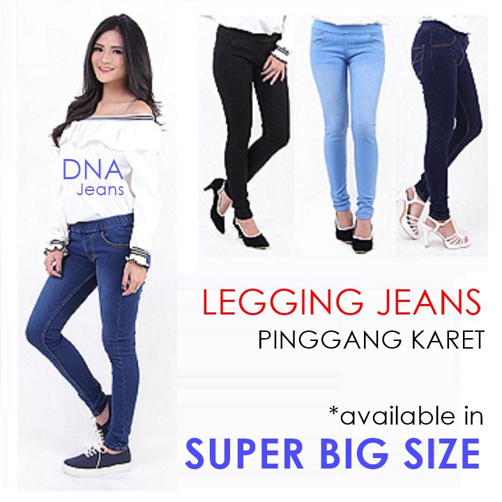  SIZE 28 42 Celana  Panjang Legging Jeans  Wanita Pinggang  