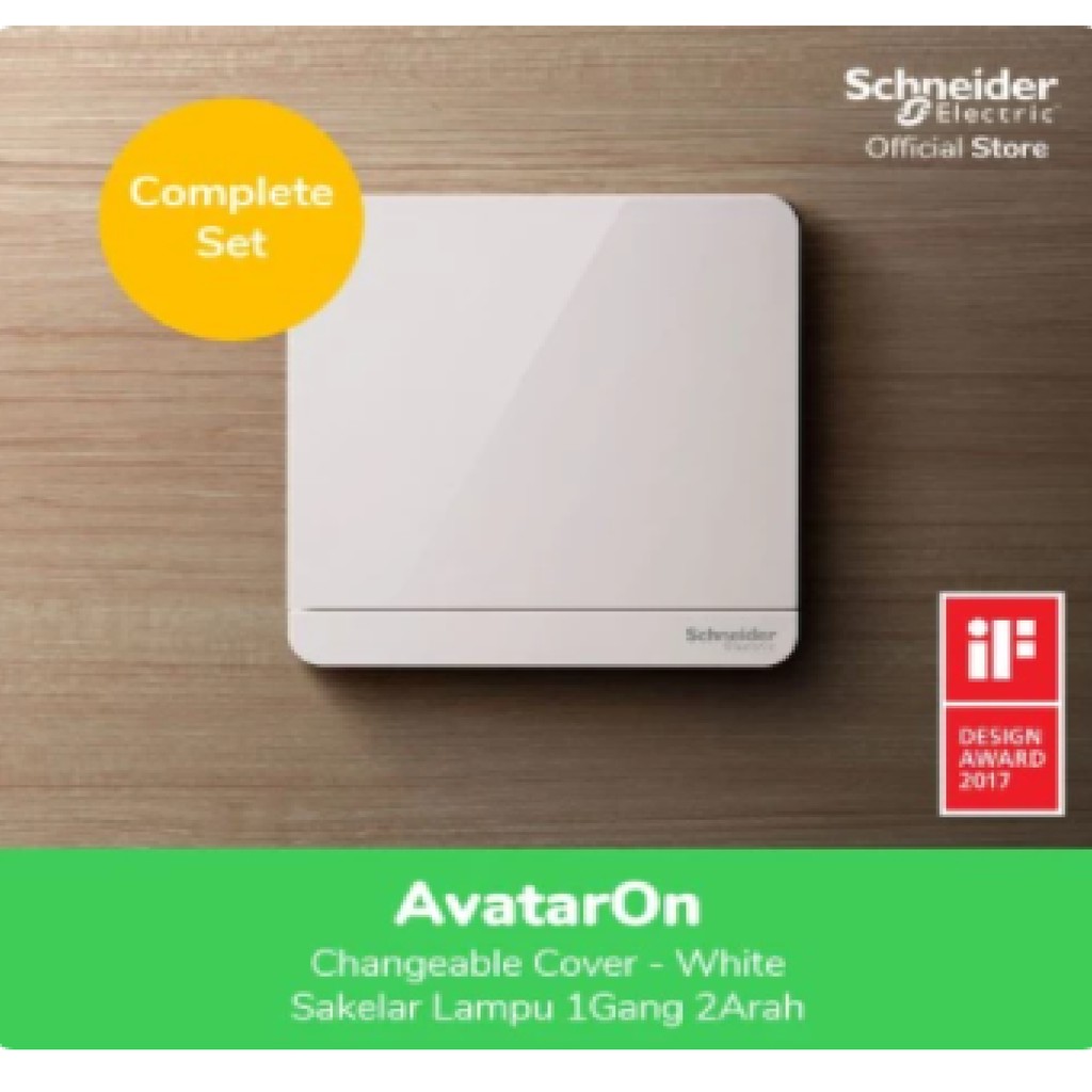 Saklar Engkel Schneider AvatarOn - 1 Gang 1 Arah E8331L1LED_WE_G3