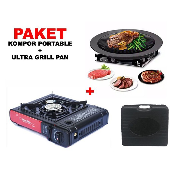 Happy Home PAKET KOMPOR PORTABLE BBQ ULTRA GRILL PAN