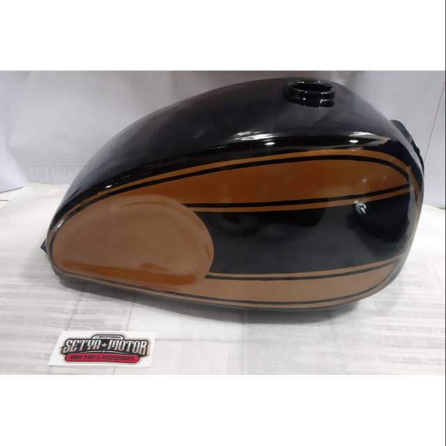 Tangki Custom Japstyle Triumph Hitam Coklat