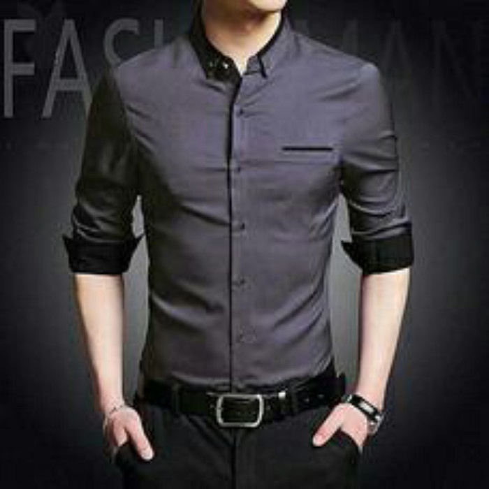 Kem Topmen | kemeja pria | kemeja formal lengan 3/4(F3M7) Kemeja pria Korea Kemeja pria Polos Kemeja