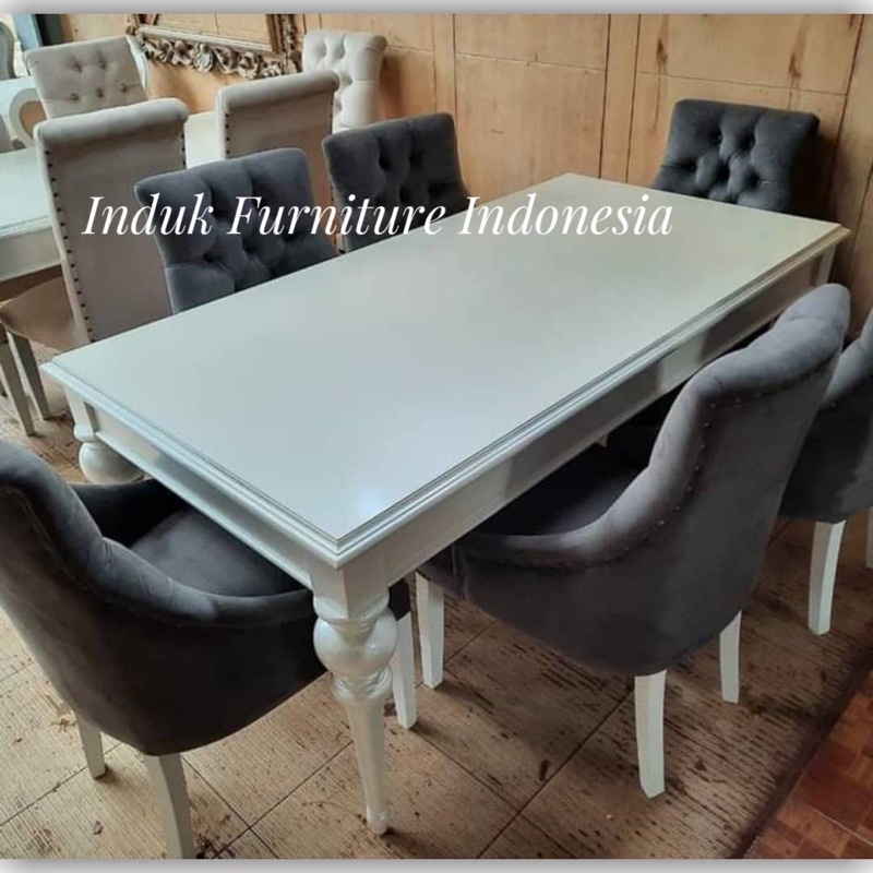 SET MEJA MAKAN SOFA 6 KURSI DUCO. meja makan sofa 6 kursi