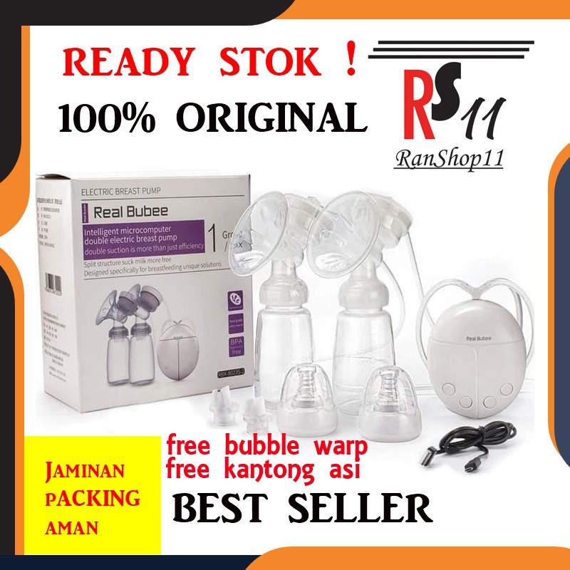ORIGINAL POMPA ASI  Penyedot Asi Real Bubee Pompa ASI Elektrik Double Ibu Menyusui