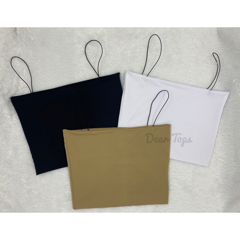 TankTop Spagetti | Tanktop Tali Spageti Square Crop | Kemben (Bahan Jersey Premium)-1