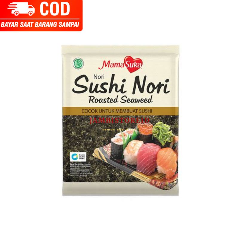 

(JAMBISTOREID) JAMBI LANGSUNG KIRIM Mamasuka Sushi Nori Roasted Seaweed 20g Kulit Rumput Laut Cocok Membuat Makanan Jepang Nasi Gulung Mama Suka Jambi