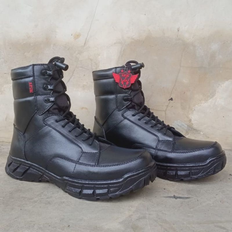 SEPATU PDL KULIT SAPI ASLI MERK APIK SEPATU PDL DINAS LAPANGAN TNI POLRI SECURITY SATPAM SEPATU PDL POLANTAS