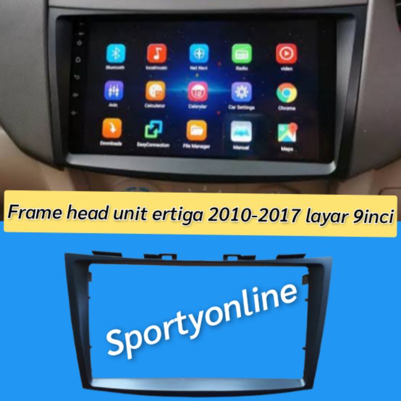 frame head unit double din  ertiga layar 9inci