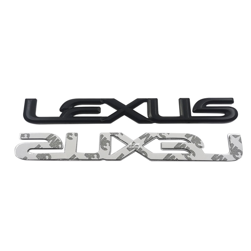 1pc Stiker Emblem Logo LEXUS Bahan ABS Warna Hitam Krom Untuk Mobil LEXUS