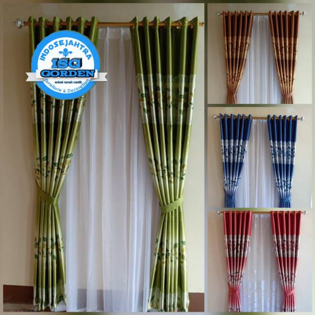Gorden Jendela Pintu Blackout Printing Hijau Import Model Gorden Jendela Pintu Blackout Printing Hijau Import Model