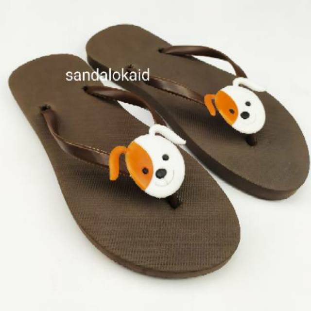 Sandal Jepit Kartun Anjing Dogi | Sendal Lucu | Sandal Wanita TPR