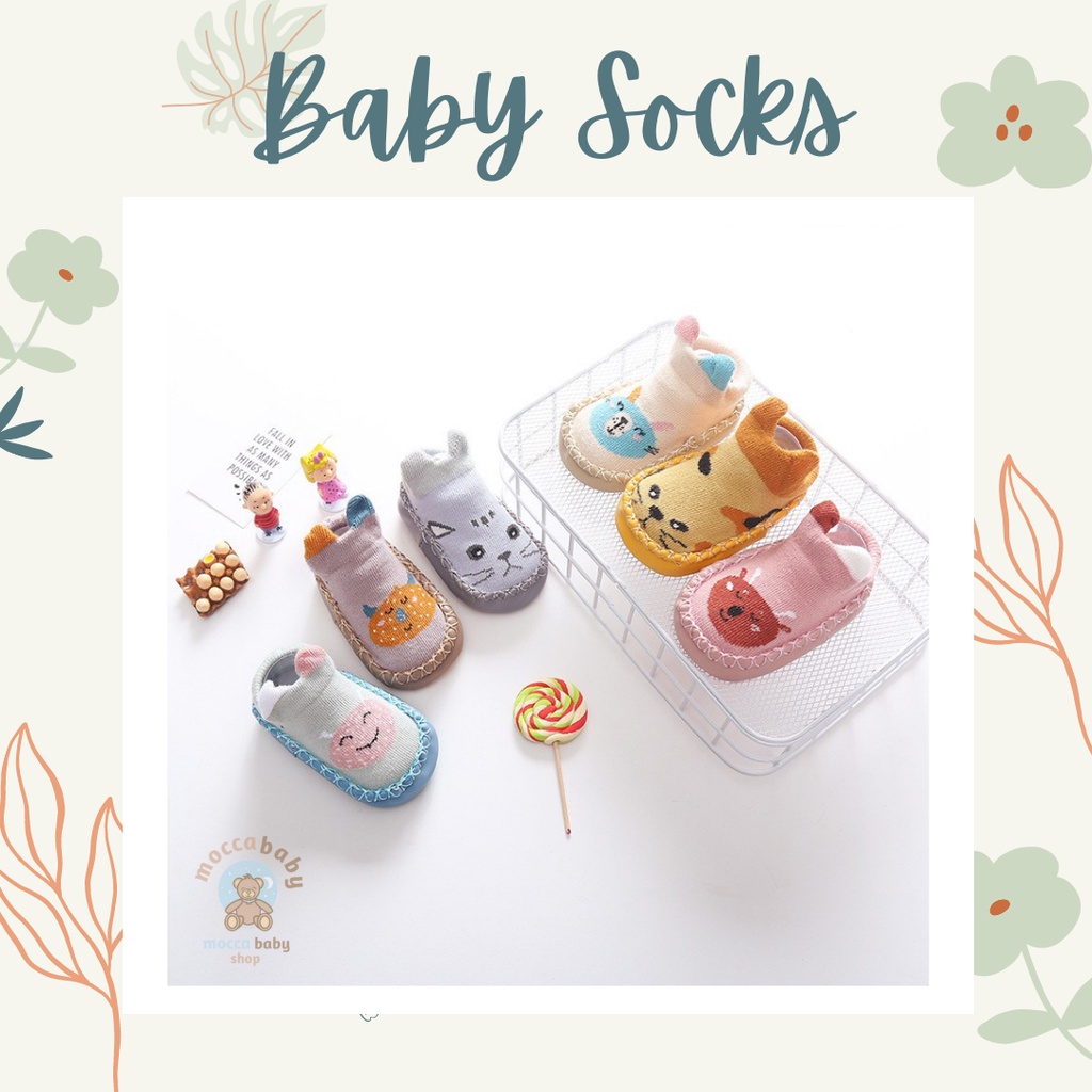 MBSS SEPATU PREWALKER ANTI SLIP BAYI KARAKTER ANIMAL CUTE / SEPATU KAOS KAKI KOREA FASHIONABLE / pussy cat