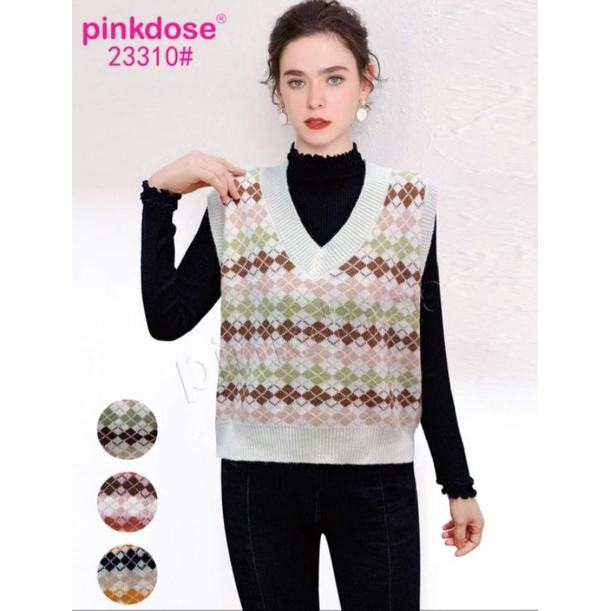 jennie vest knit || Rompi Rajut premium pinkdose Rajut Tebal