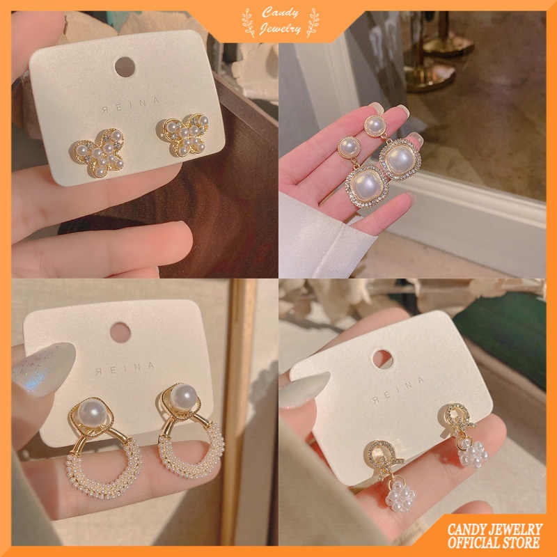 Anting Tusuk Gantung Desain Permen Gaya Korea / Simple / Mewah Untuk Wanita