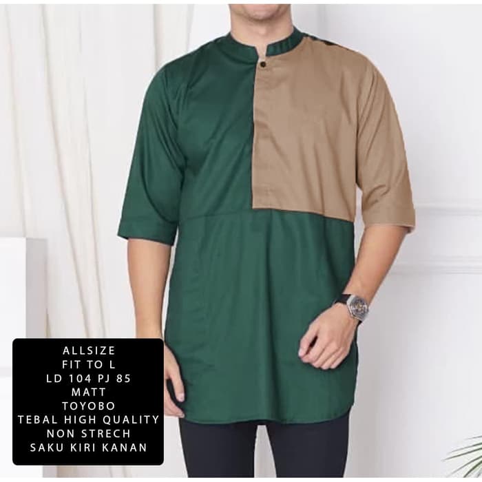 [Koko Rivan Hijau NI]Baju koko pria matt toyobo hijau