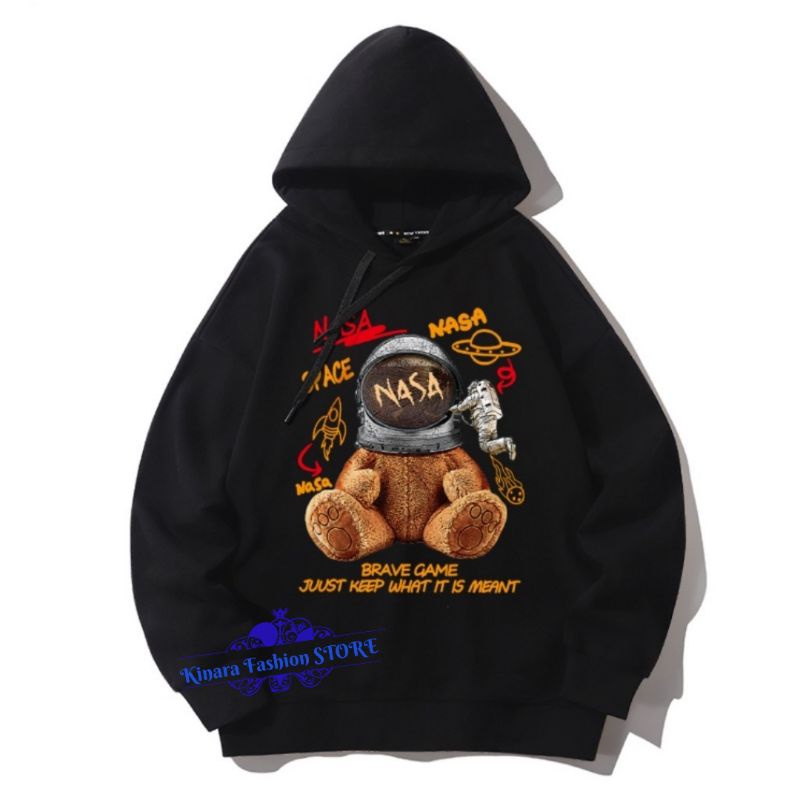 NASA TEDDY Hoodie Sweater Oversize - Outerwear Pria Wanita Terkini Korean Style