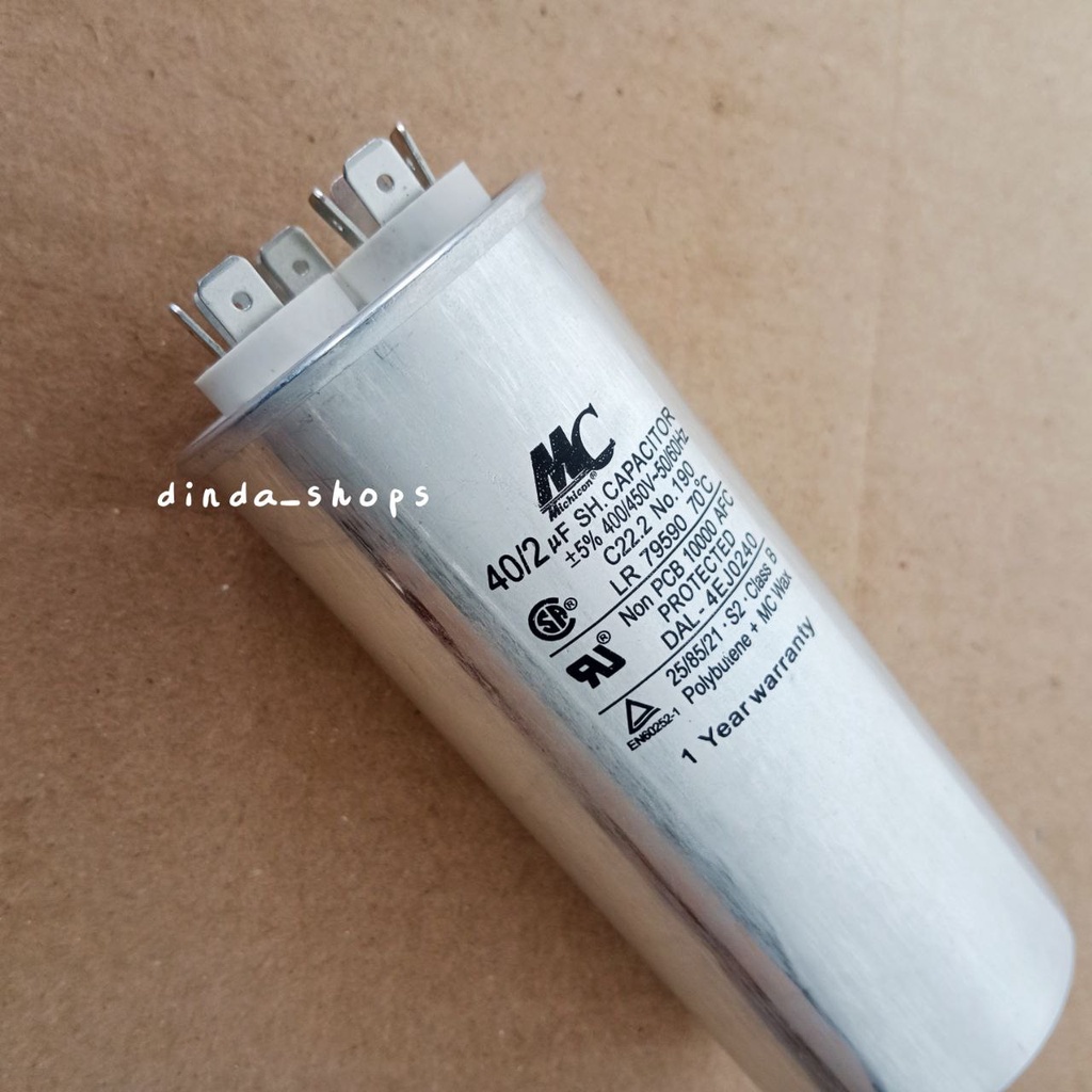 KAPASITOR AC / CAPACITOR AC LG 3 KAKI 40/2 uF (MERK MC) 40/2 MIKRO