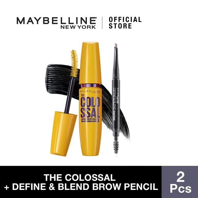 Maybelline Volum Express The Colossal Waterproof Mascara & Define and Blend Eyes Makeup