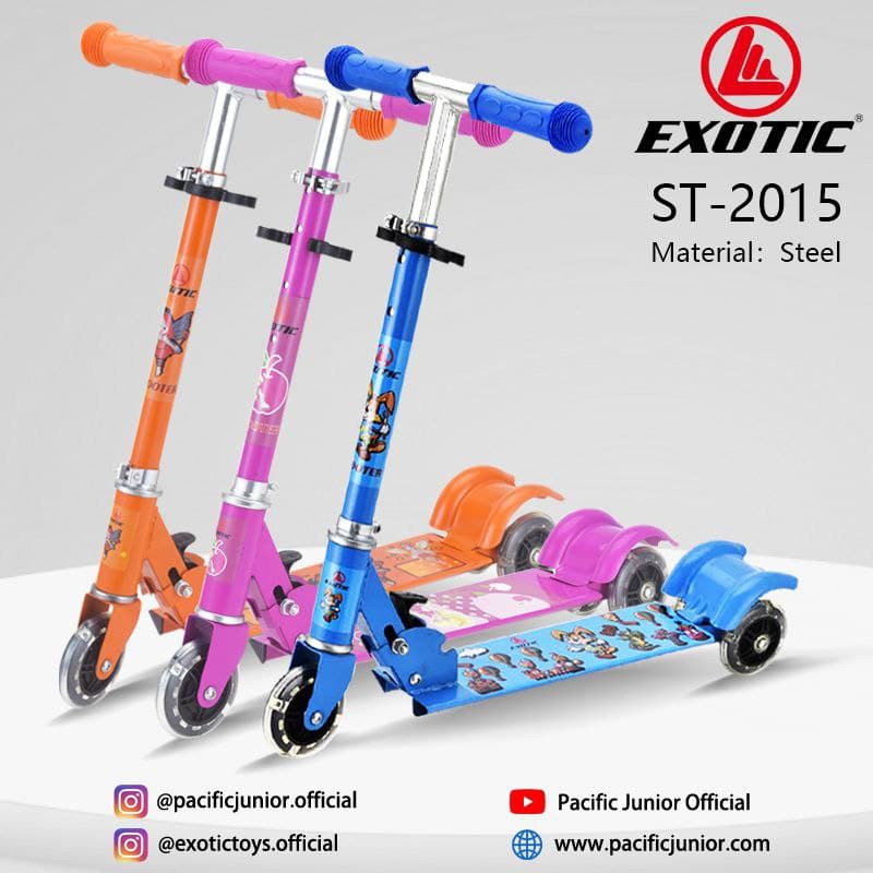 SCOOTER ANAK EXOTIC ST 2015 MATERIAL STEEL WITH LIGHT ADA LAMPU