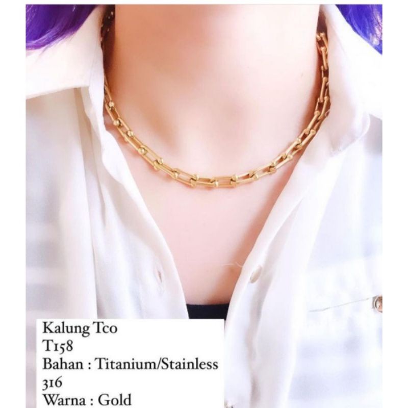 Kalung Titanium asli Tifannyy Premium Quality Anti karat anti alergi Stainless steel ori K882