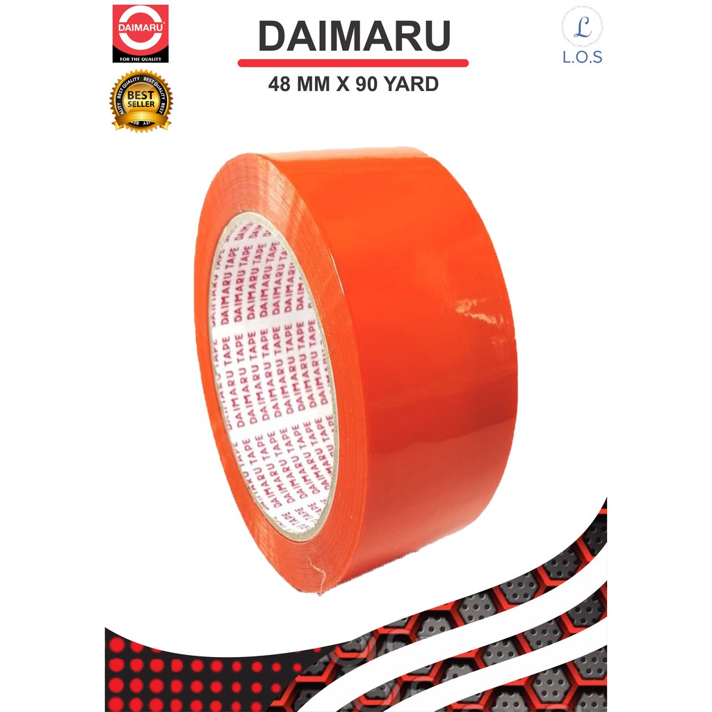 DAIMARU TAPE - LAKBAN - ORANYE/ORANGE POLOS - 2 INCHI 90 YARD