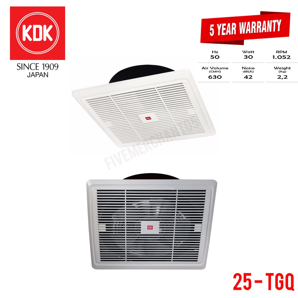 Exhaust Fan KDK 25 TGQ 10" Ceiling Fan KDK Plafon KDK 25TGQ Hexos Fan Atap Exhaust KDK 25cm