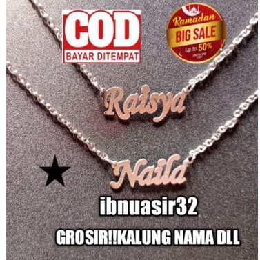 Kalung nama silver titanium kalung nama anak perempuan custom anak dewasa