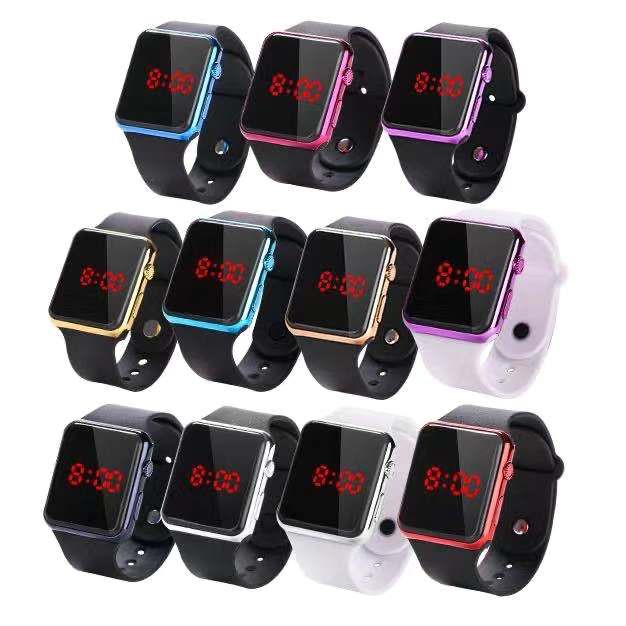 LED WATCH [ Grey Rose Gold ] Jam Tangan Digital Pria &amp; Wanita - Strap Rubber ( Group )