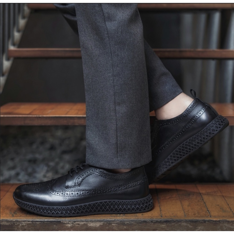 BRITISH 2.1 BLACK (KULIT ASLI) |ManNeedMe x Kenzio| Sepatu Pantofel Pria Derby Shoes Formal ORIGINAL