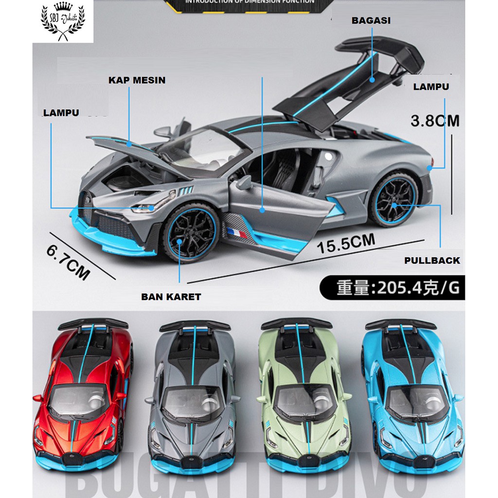 Diecast Miniatur Mobil BUGATTI DIVO Metal Collection Series skala 1:32