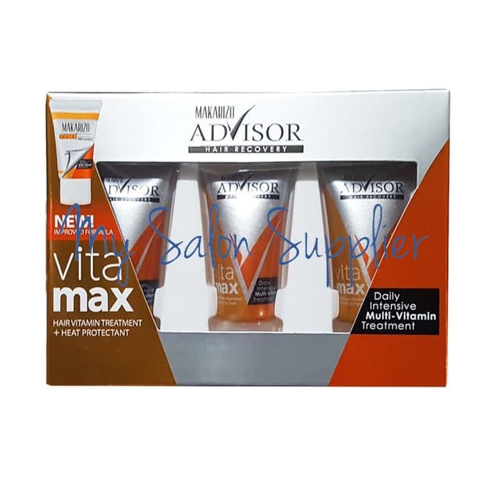 Makarizo Advisor Vitamax isi 3 x 8ml   Vitamin Rambut Hair Treatment / Serum