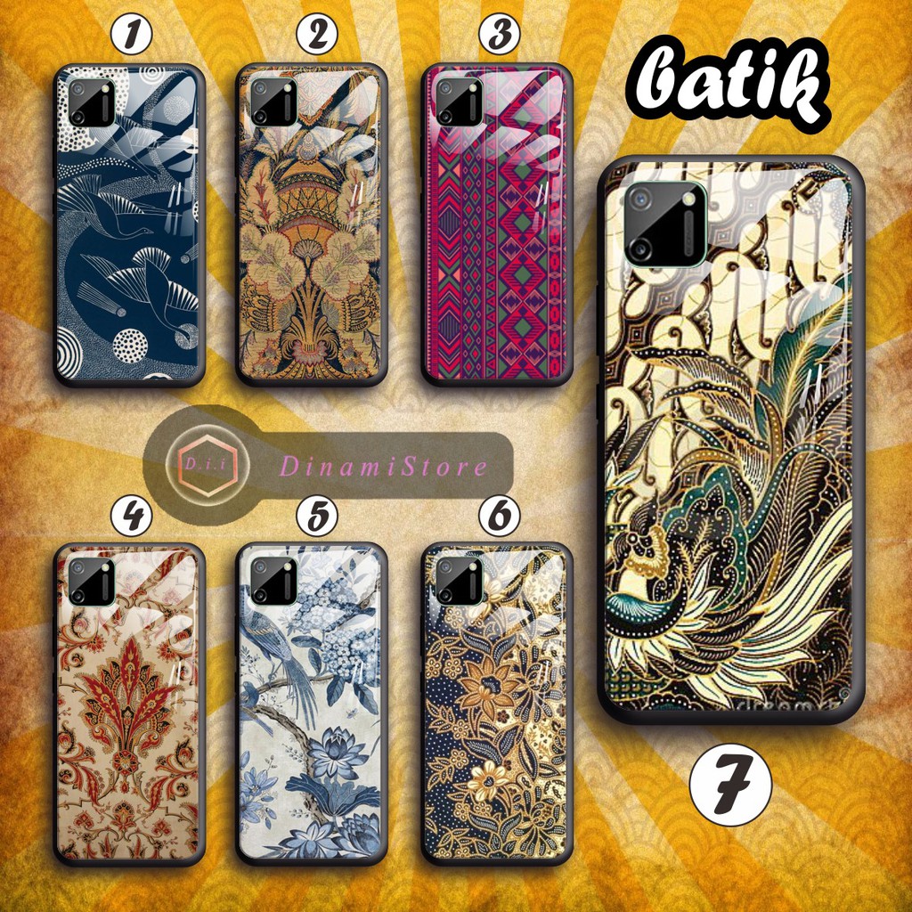 Softcase gambar BATIK back case glass xiaomi redmi 3 4a 5a 6 6a 7 7a 8 8a Pro 9 9a Note 3 4 5 DII307