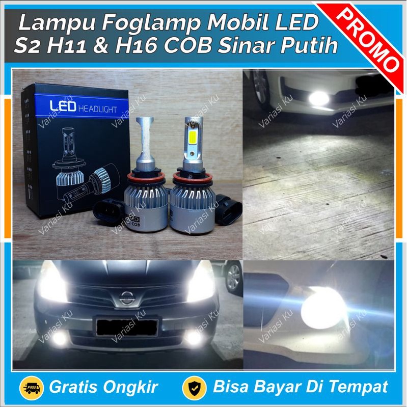 LAMPU FOGLAMP LED H11 C6 C6H11 S2H11 H16 PUTIH PNP MOBIL AVANZA BRIO MOBILIO BR-V HR-V CR-V JAZZ CIT