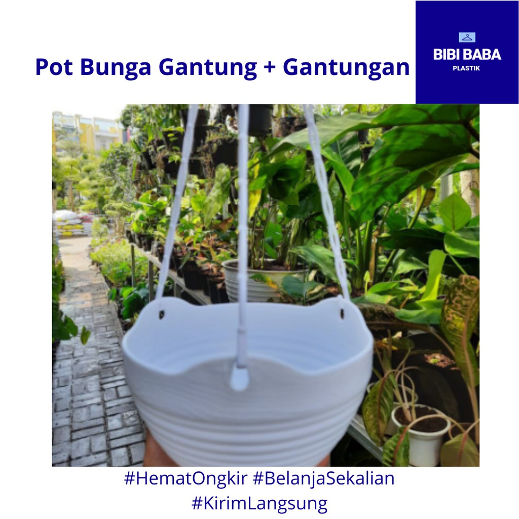POT BUNGA GANTUNG LOVENIA GGS 8852 PUTIH / POT PLASTIK