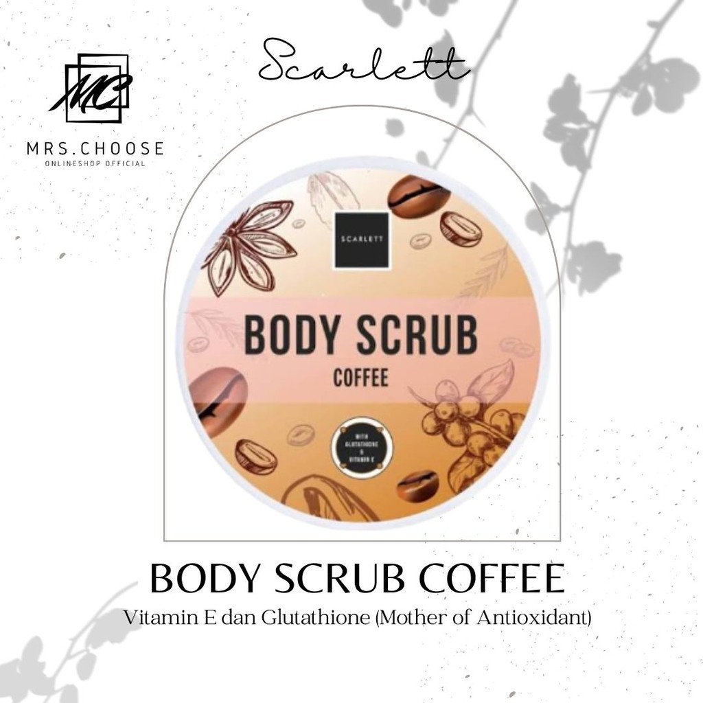 Scarlett Whitening Body Scrub Coffee Original - paket bodycare skincare sabun mandi perawatan kecant